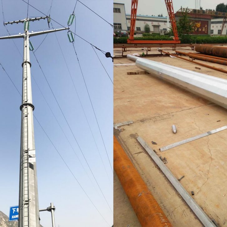 Transmission line steel pole